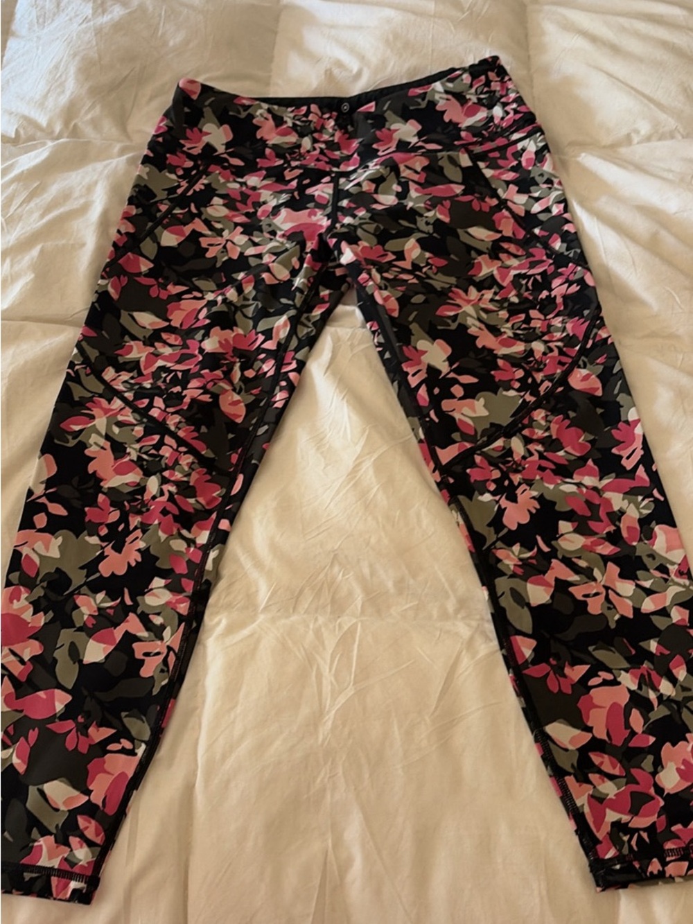 Sweaty Betty Black Jeans with Pink Floral Print